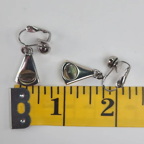 Park Lane Abalone Clip on earrings VTG 80s - Picture 10 of 11